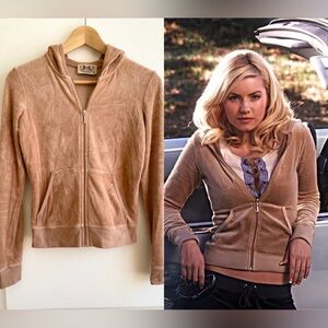 Vintage Y2K Juicy Couture Velour Hoodie ASO Elisha Cuthbert Girl Next Door 2004